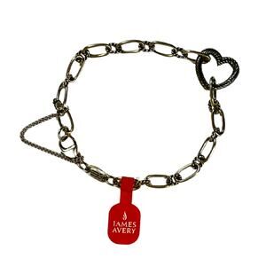 James Avery Sterling Silver Changeable Heart Charm Bracelet • Large • New in Box